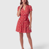Abito Aniye By Donna | Corto Mini Dress | Fantasia Fiori Rosso Aniye By