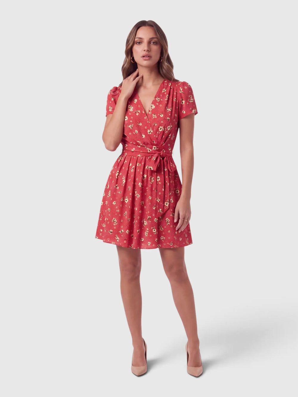 Abito Aniye By Donna | Corto Mini Dress | Fantasia Fiori Rosso Aniye By