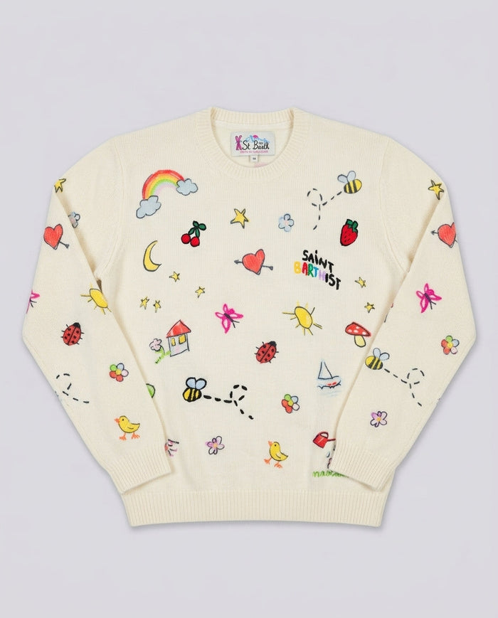 Maglione Saint Barth Kids Saint Barthist con ricami – fronte