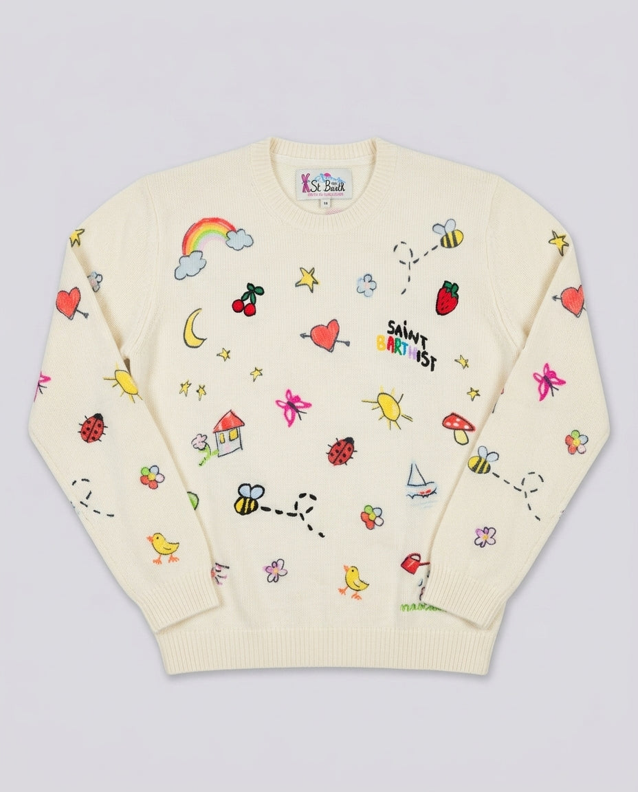 Maglione Saint Barth Kids Saint Barthist con ricami – fronte