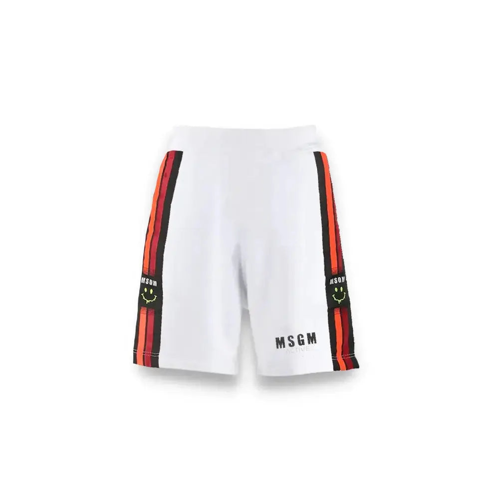 Pantaloncini Msgm | Modello Sport | Logo Banda | Bianco | Outlet MSGM