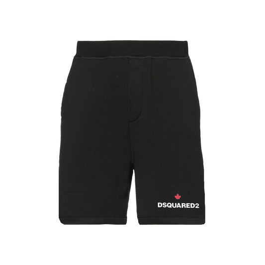 Pantaloncini Dsquared2 | Bermuda Unisex | Logo Foglia | Nero Dsquared