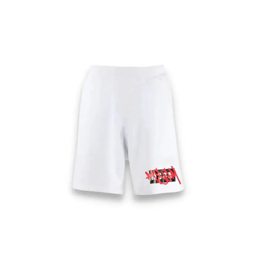 Pantaloncini Msgm | Modello Unisex | Logo Graffiti | Bianco | Outlet MSGM