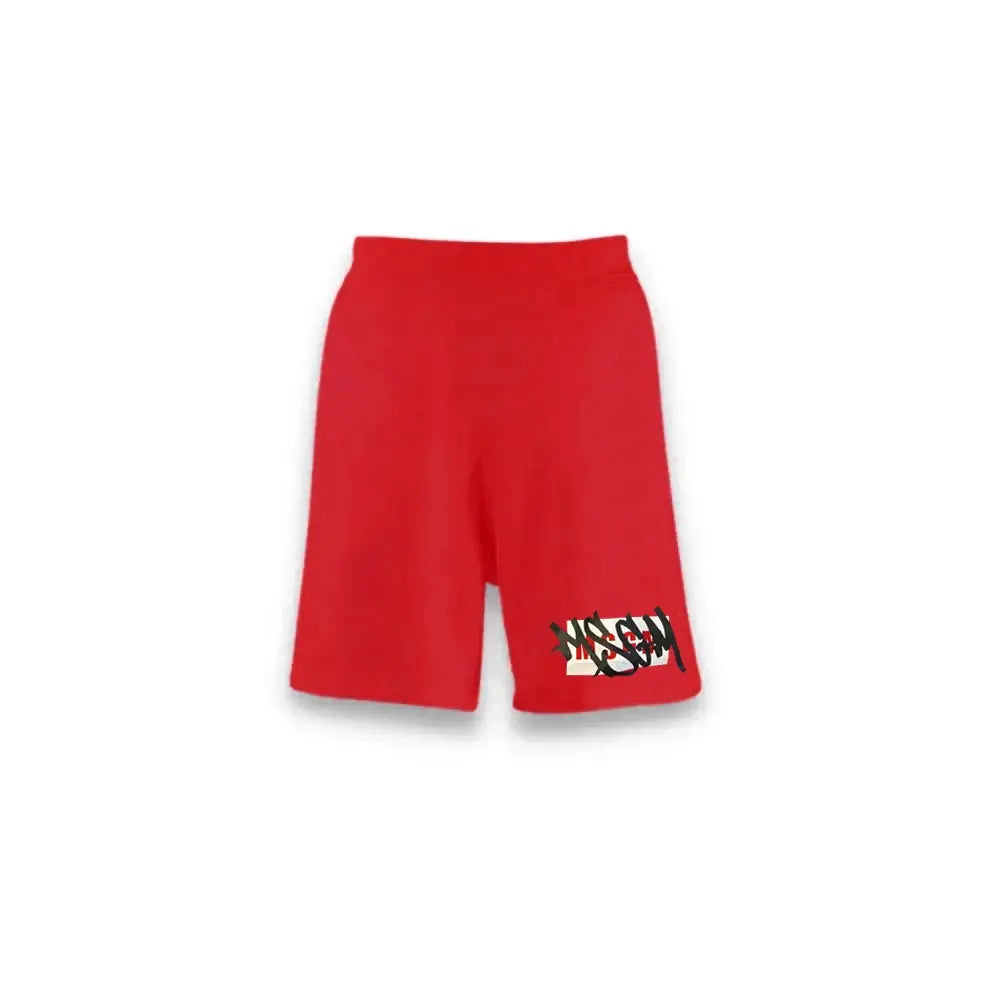Pantaloncini Msgm | Modello Unisex | Logo Graffiti | Rosso | Outlet MSGM