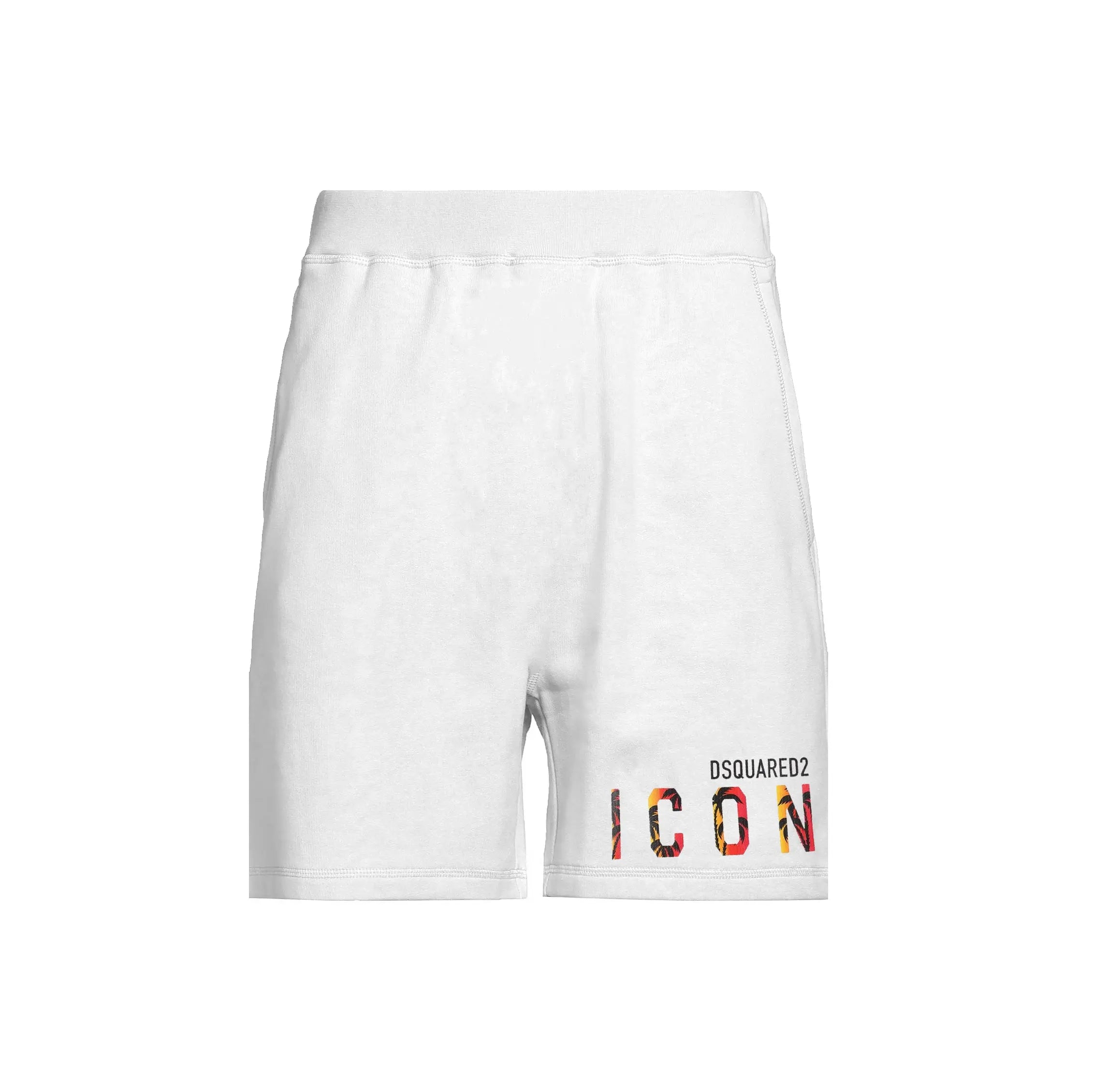 Pantaloncini Dsquared2 | Bermuda Unisex | Logo Icon Palm | Bianco Dsquared