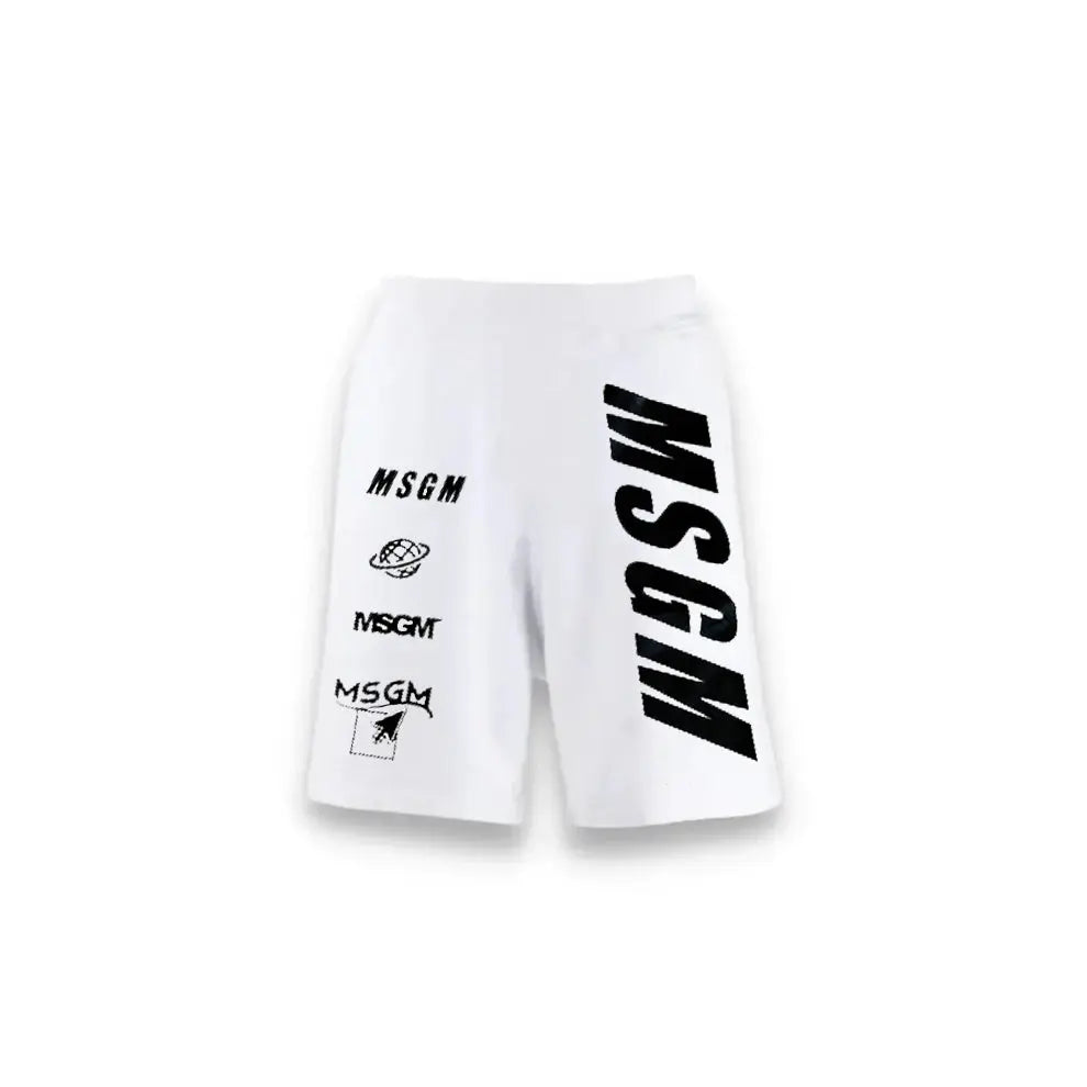 Pantaloncini Msgm | Modello Unisex | Multi Logo | Bianco MSGM