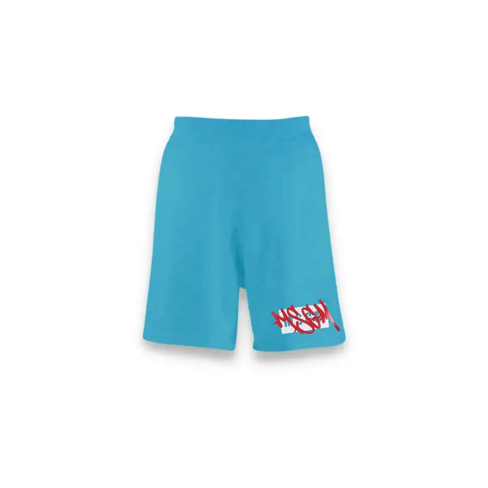 Pantaloncini Msgm | Modello Unisex | Logo Graffiti | Celeste | Outlet MSGM