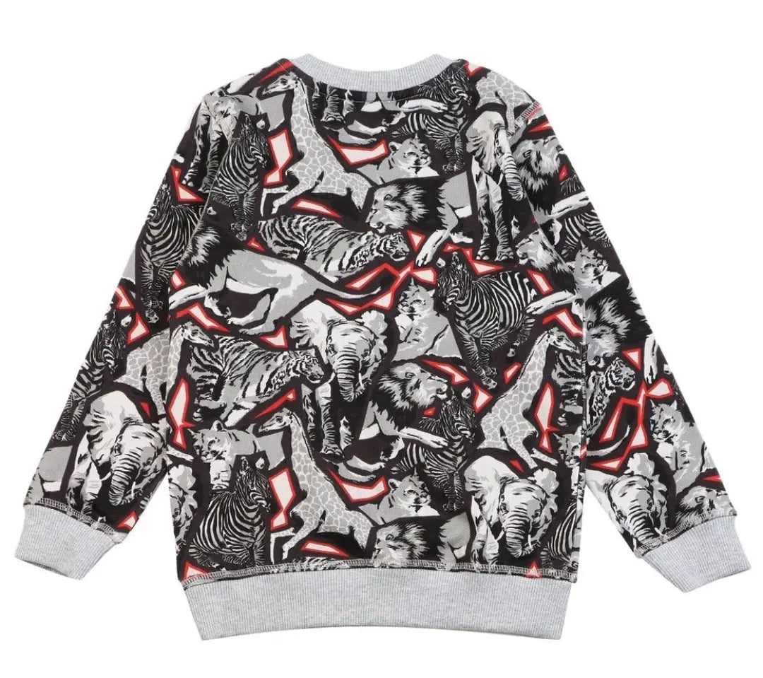 Felpa Kenzo Bambino | Logo All Over | Grigio | Outlet Kenzo