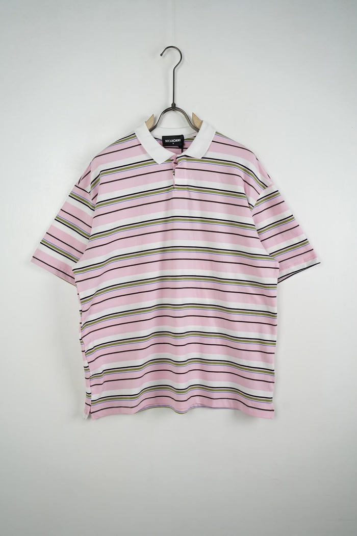 Polo Uomo Oversize Duca Homme a Righe Rosa