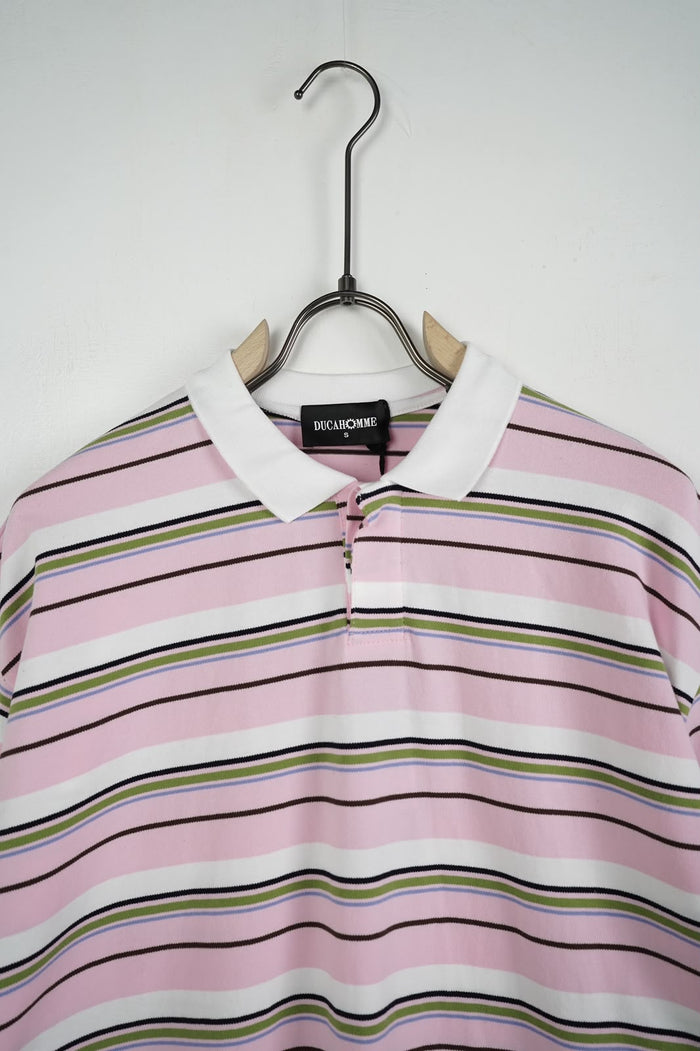 Polo Uomo Oversize Duca Homme a Righe Rosa