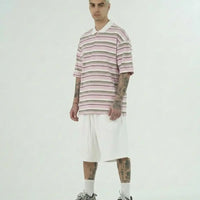 Polo Uomo Oversize Duca Homme a Righe Rosa Duca Homme