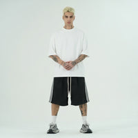 Pantaloncini Duca Homme Baggy Nero a Righe