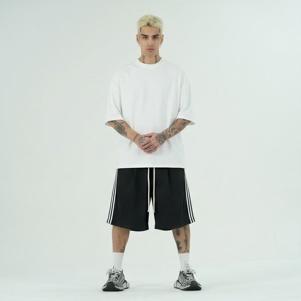 Pantaloncini Duca Homme Baggy Nero a Righe