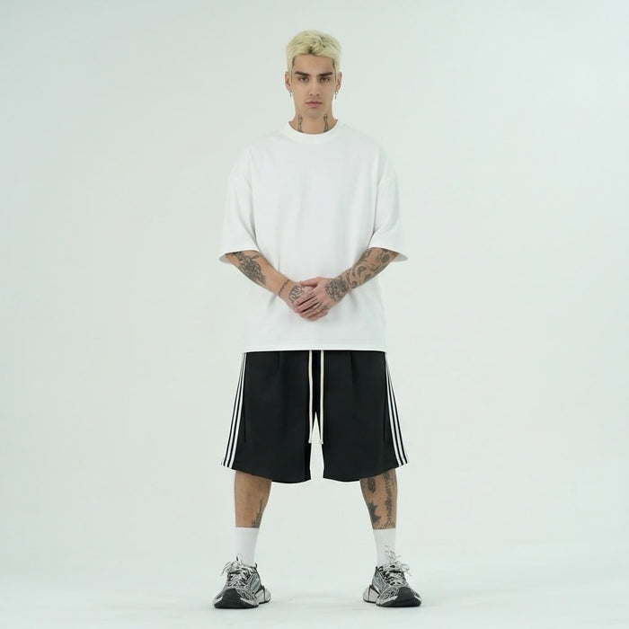 Pantaloncini Duca Homme Baggy Nero a Righe