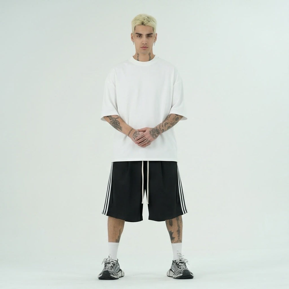 Pantaloncini Duca Homme Baggy Nero a Righe