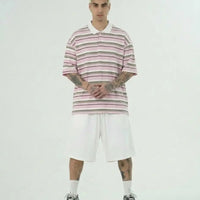 Polo Uomo Oversize Duca Homme a Righe Rosa Duca Homme