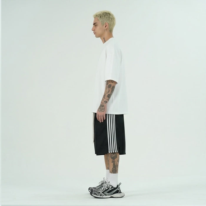 Pantaloncini Duca Homme Baggy Nero a Righe
