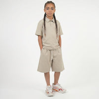 Completo Bambino Duca Homme Polo e Pantaloncini | Modello Oversize Beige