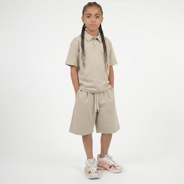 Completo Bambino Duca Homme Polo e Pantaloncini | Modello Oversize Beige
