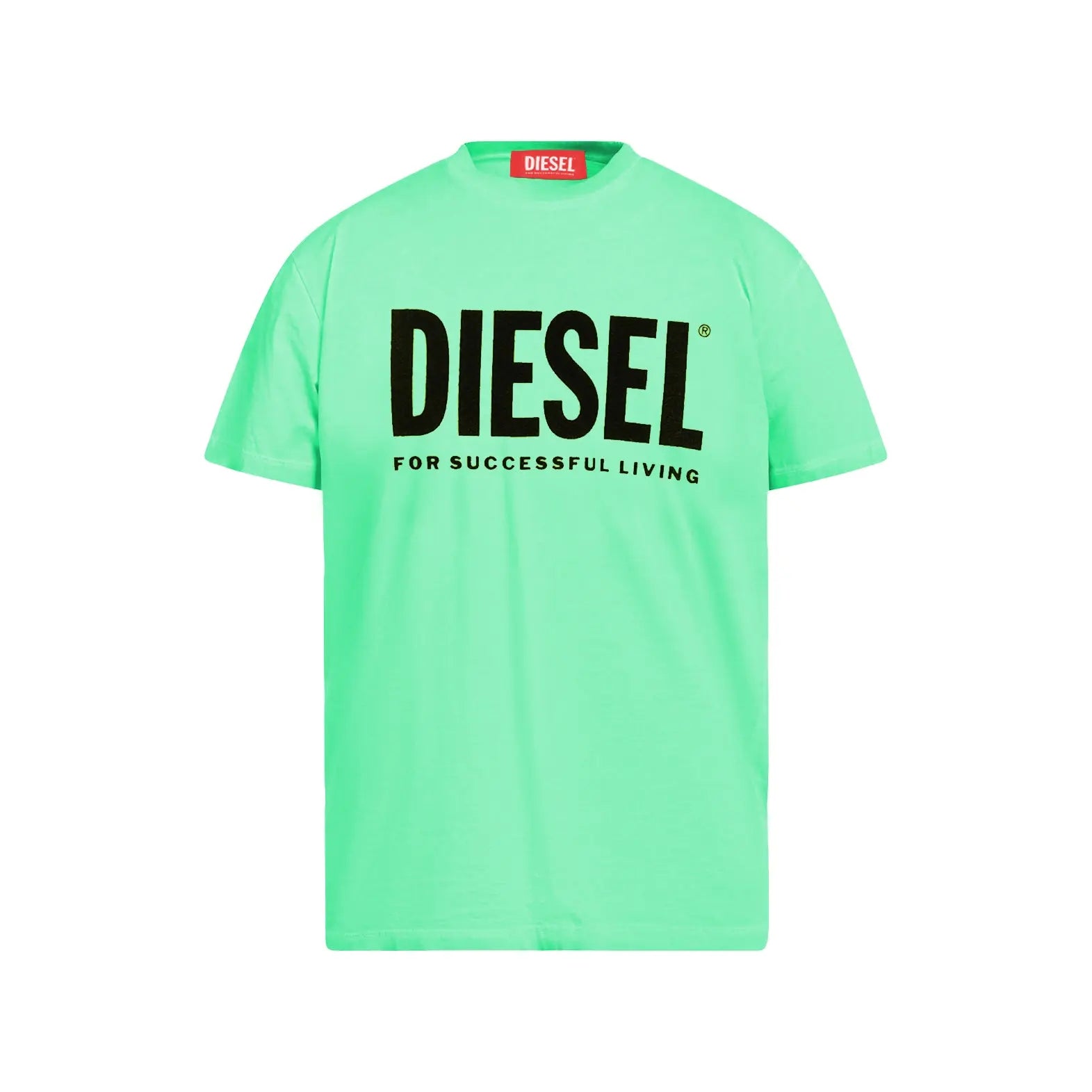 T Shirt Diesel | Verde Fluo con Logo | Outlet Diesel