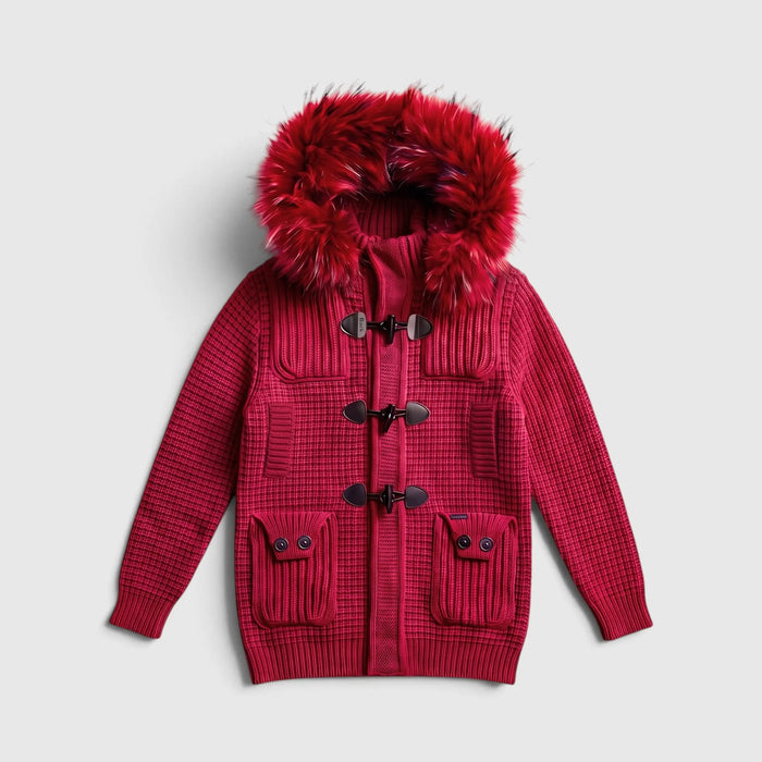 Bark Rosso con Pelliccia | Giubbotto Unisex | Uomo Donna Bark