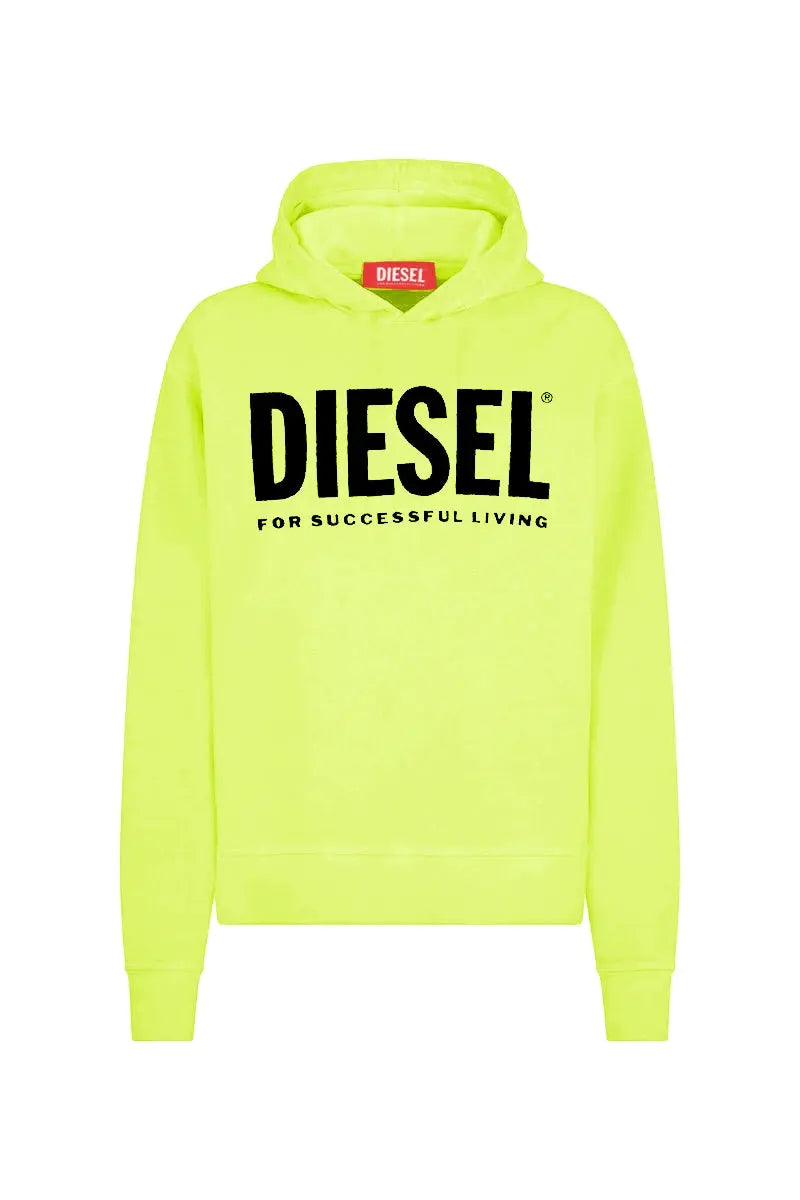 Felpa Diesel | Giallo Fluo con Logo | Outlet Diesel