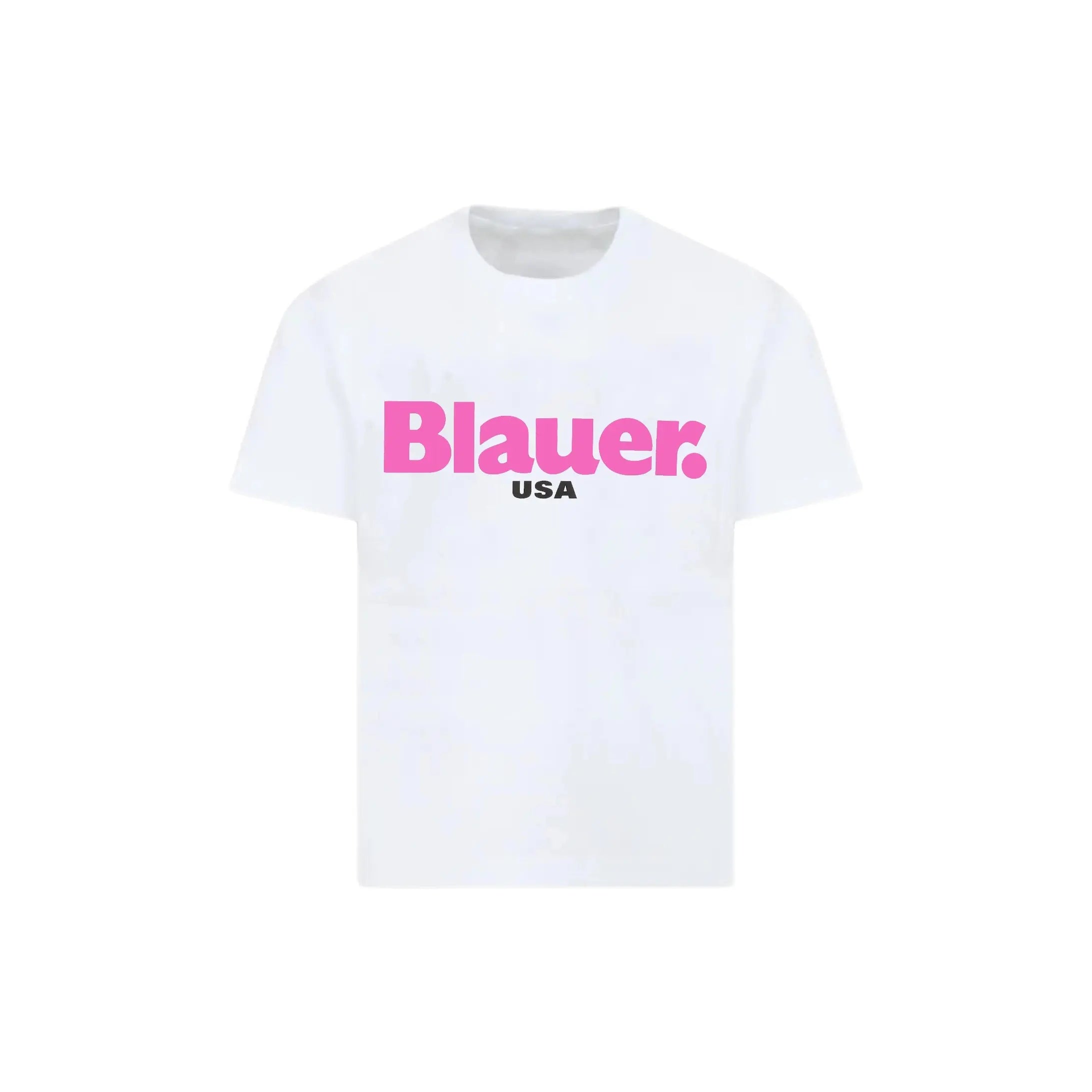 T Shirt Blauer Bambina | Logo Fucsia | Bianco Blauer Bambino