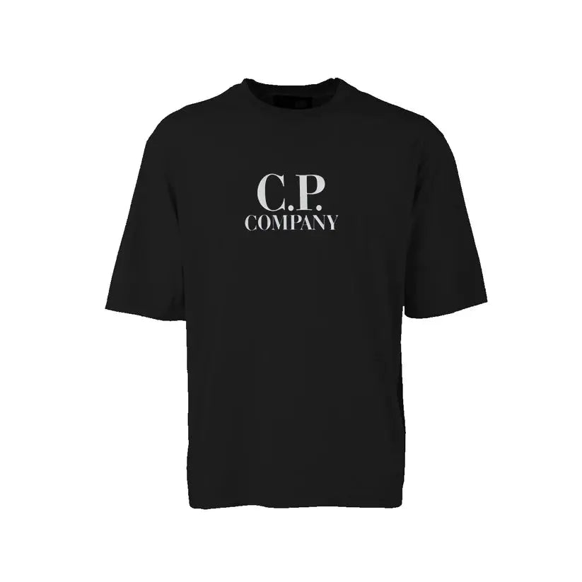 T Shirt CP Company | Logo Basic | Nero | Outlet CP Company