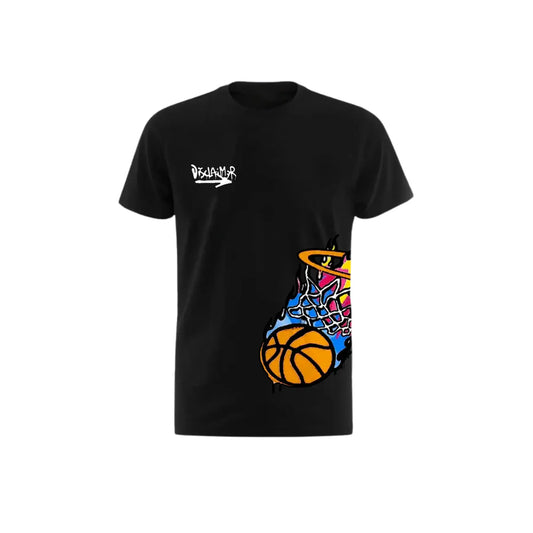 T Shirt Disclaimer Uomo | Modello Oversize Basket | Nero Disclaimer