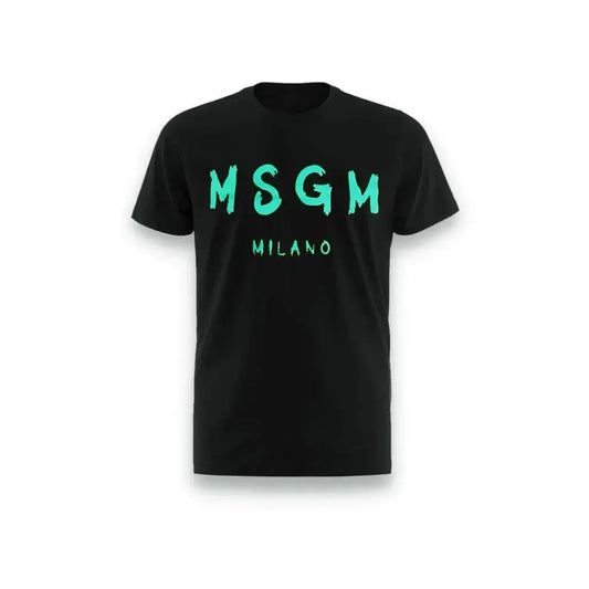 T Shirt Msgm | Modello Unisex | Logo Tiffany | Nero | Outlet MSGM