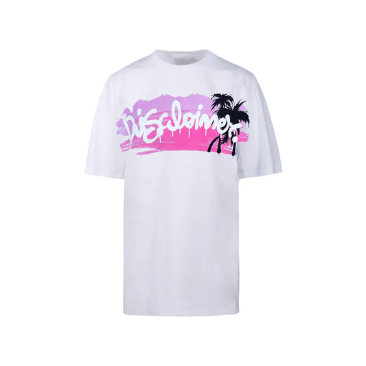 T Shirt Disclaimer | Logo Palm | Oversize Unisex | Bianco Disclaimer
