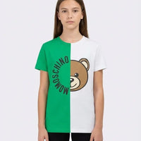 T Shirt Moschino Kids | Unisex | Logo Orsetto Toy | Verde e Bianco Moschino Kids