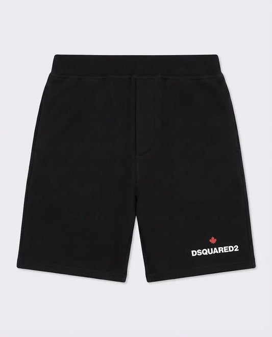 Pantaloncini Dsquared2 | Bermuda Unisex | Logo Foglia | Nero Dsquared2