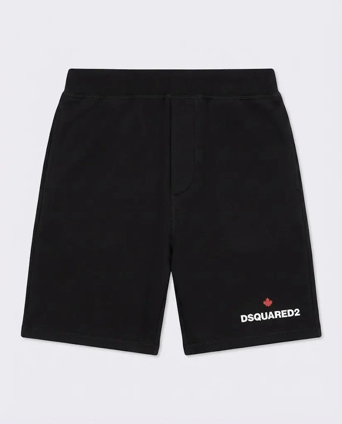 Pantaloncini Dsquared2 | Bermuda Unisex | Logo Foglia | Nero Dsquared2