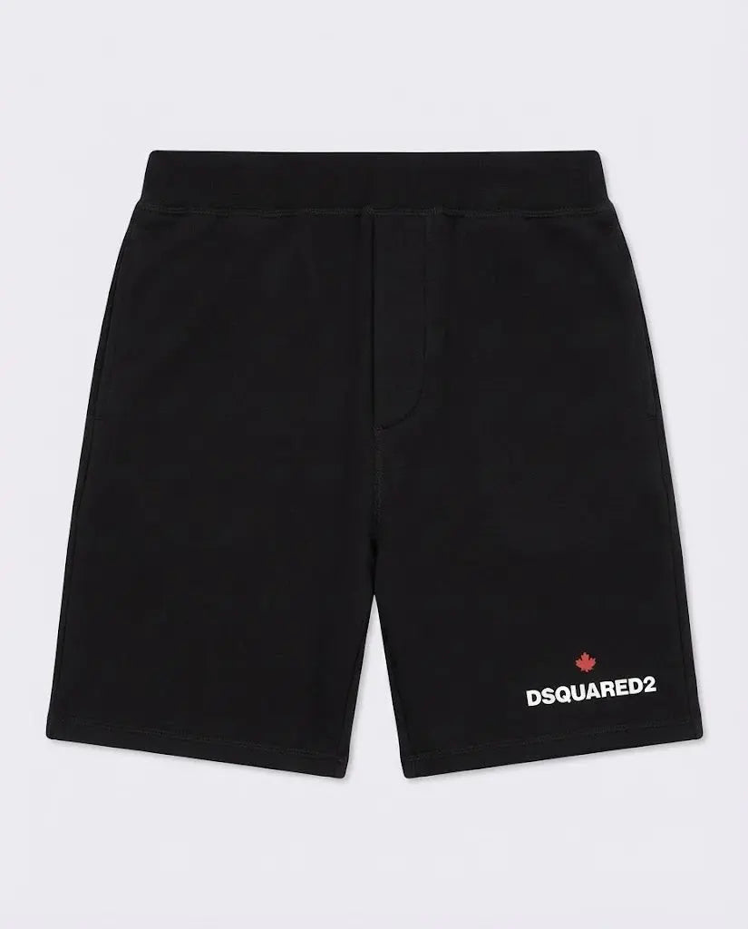 Pantaloncini Dsquared2 | Bermuda Unisex | Logo Foglia | Nero Dsquared2