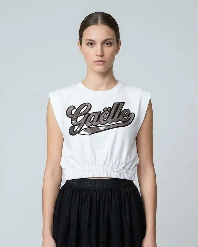 Gaelle Paris Donna | Canotta con Logo | Bianco | Outlet Gaelle Paris