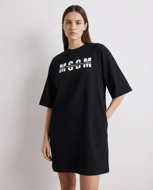Abito Msgm Donna | Logo Msgm Frontale | Nero | Outlet MSGM