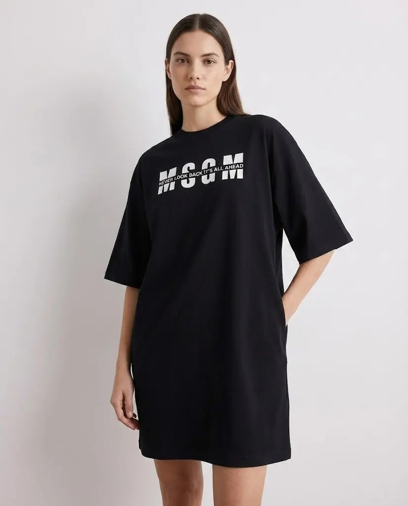 Abito Msgm Donna | Logo Msgm Frontale | Nero | Outlet MSGM