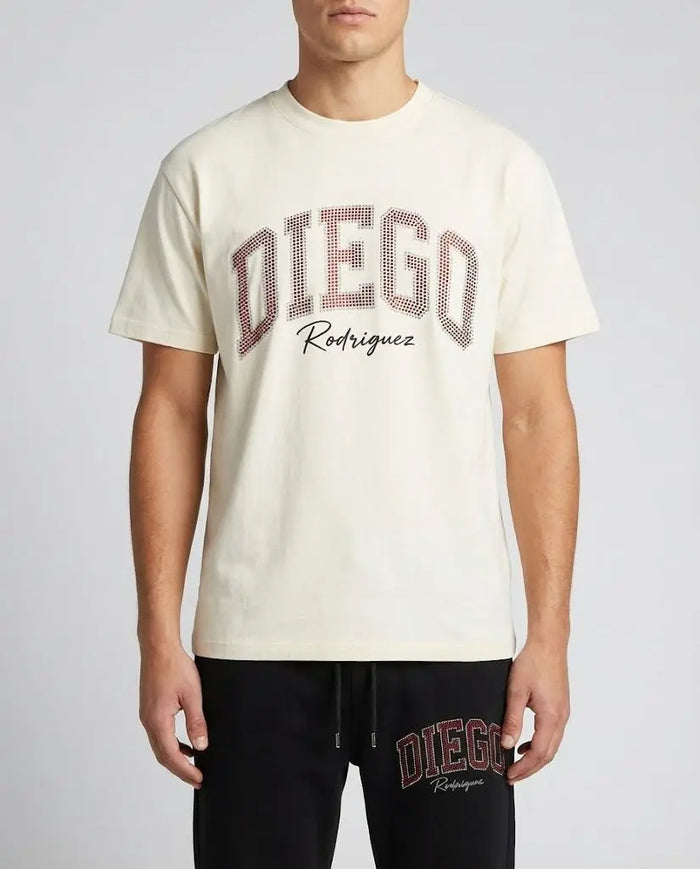T Shirt Diego Rodriguez Uomo | Logo Diamanti | Bianco Diego Rodriguez
