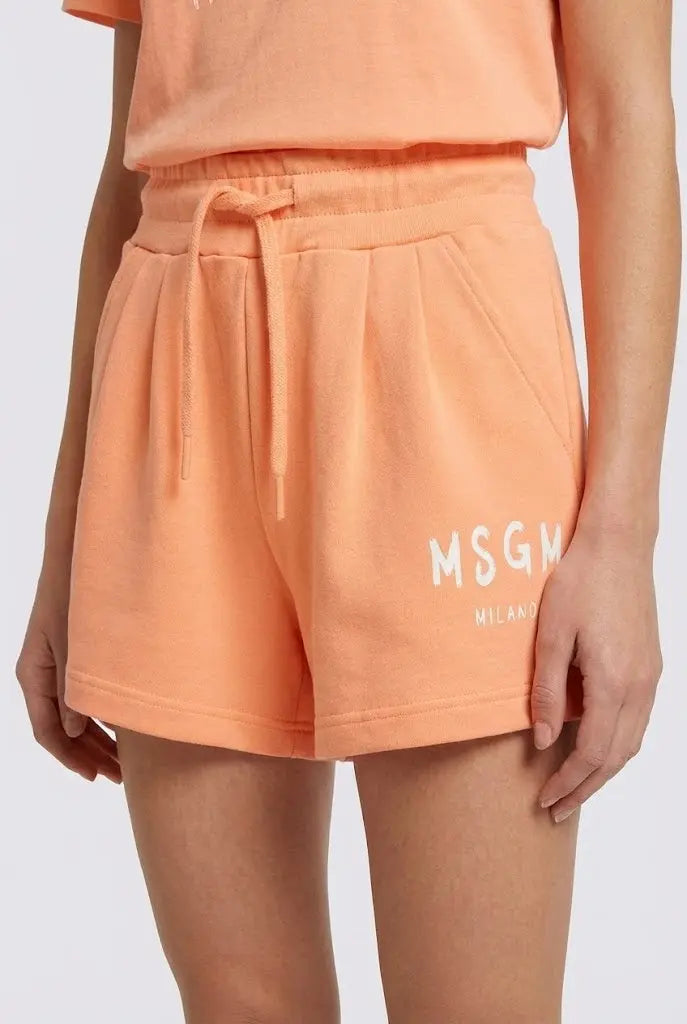 Pantaloncini Msgm Donna | Modello Shorts Con Logo | Arancio MSGM