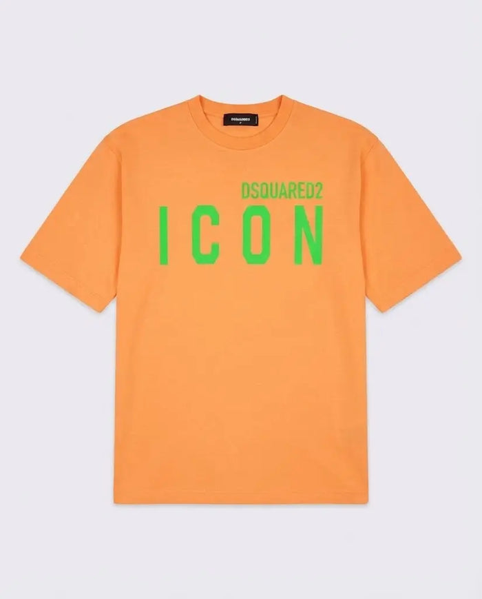 T Shirt Dsquared2 Icon | Logo Verde | Arancio Dsquared2