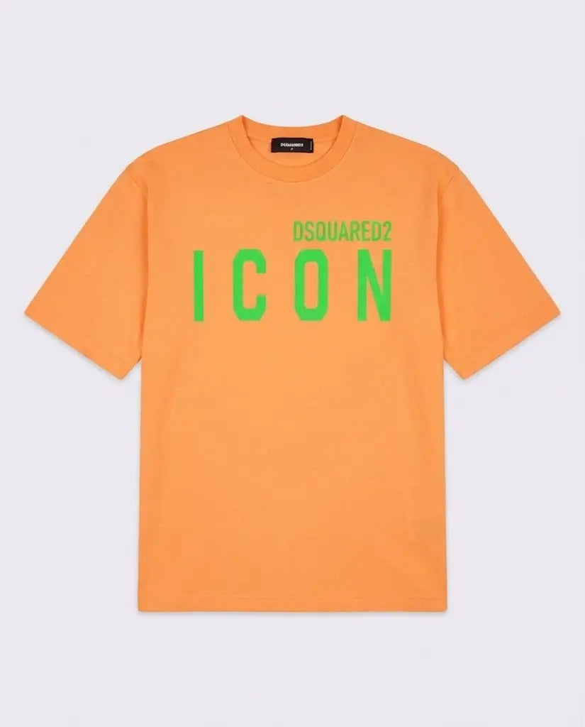 T Shirt Dsquared2 Icon | Logo Verde | Arancio Dsquared2