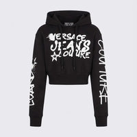 Felpa Versace Jeans Couture Donna | Modello Corto | Nero Versace Jeans