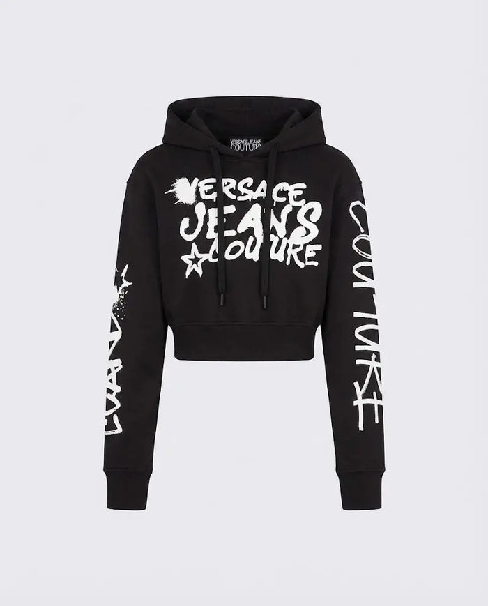 Felpa Versace Jeans Couture Donna | Modello Corto | Nero Versace Jeans