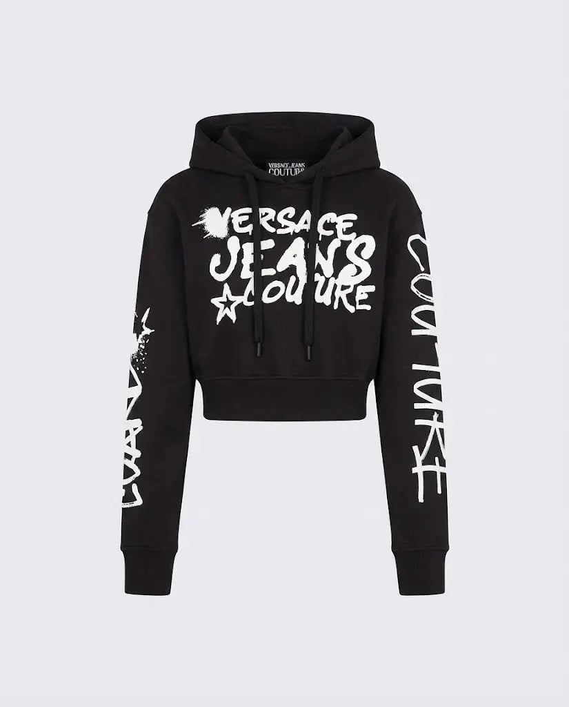 Felpa Versace Jeans Couture Donna | Modello Corto | Nero Versace Jeans