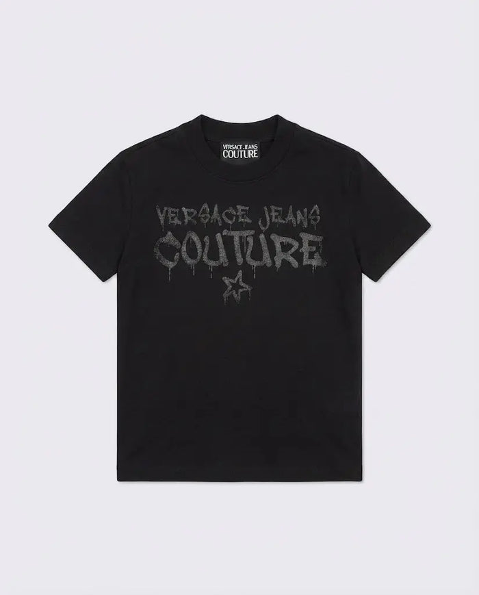 T Shirt Versace Jeans Couture Donna | Logo Graffiti | Nero Versace Jeans