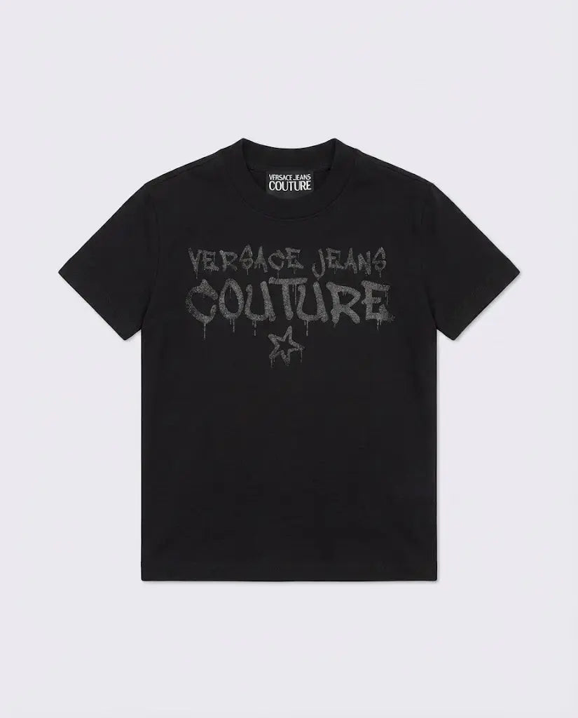 T Shirt Versace Jeans Couture Donna | Logo Graffiti | Nero Versace Jeans