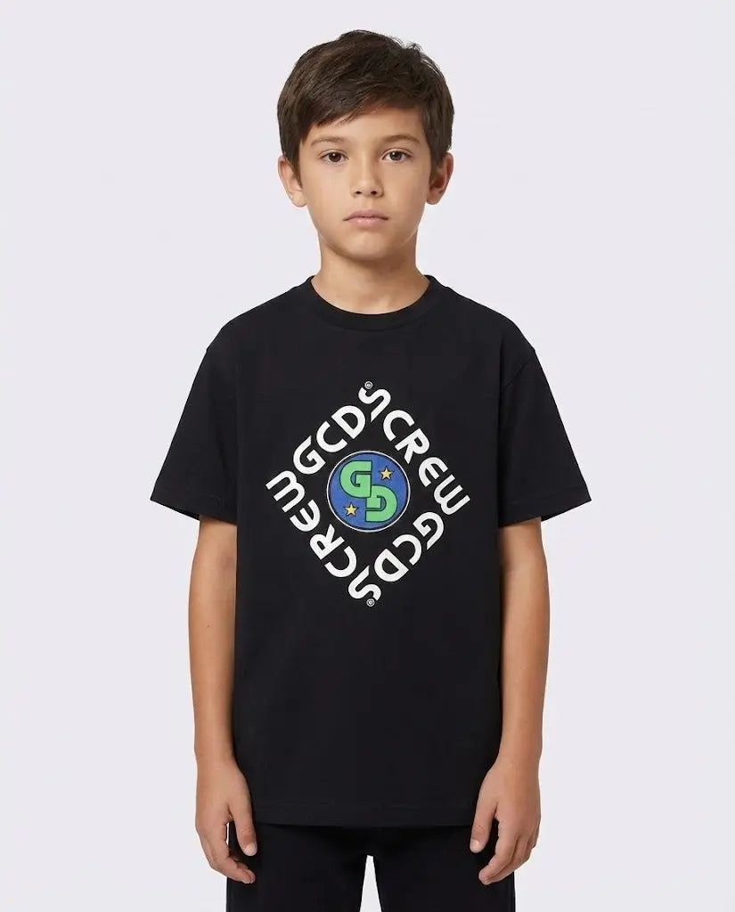 T Shirt Gcds Bambino | Logo GCDS Crew | Nero GCDS