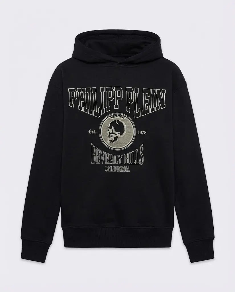Sweat à Capuche Philipp Plein Noir Avec Motif Tête De Mort - Taille M Homme - Occasion Très Bon état