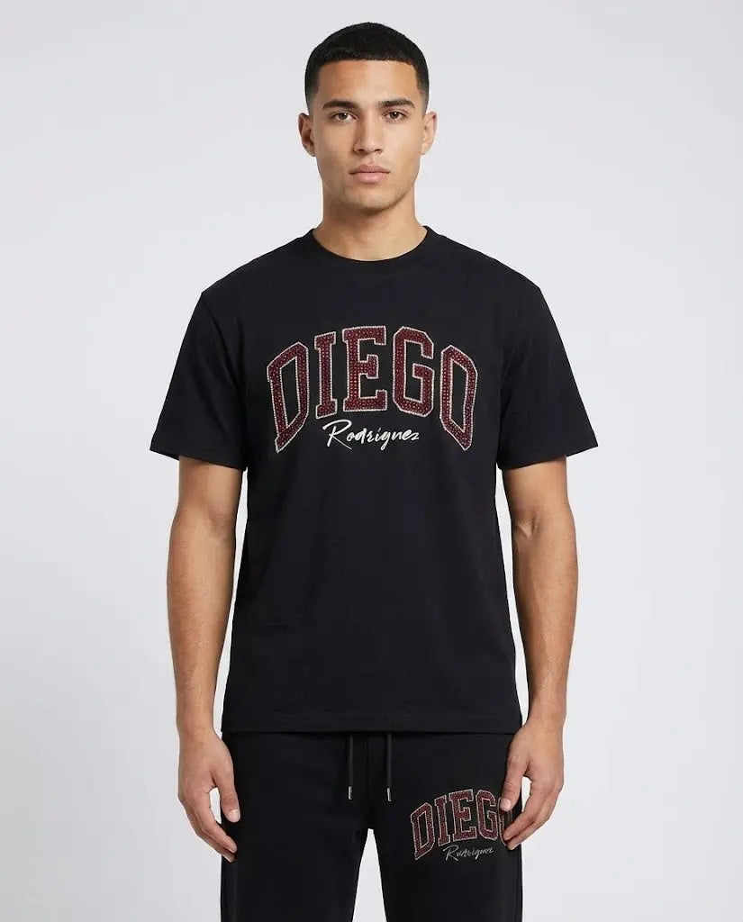T Shirt Diego Rodriguez Uomo | Logo Diamanti | Nero Diego Rodriguez